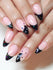 Handmade Black Cat French Tip With Colorful Star Accents Press on Nails F68