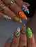 Handmade Fun Colorful Abstract Swirl Flower Fruit Summer Fake Nails E67