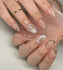 Handmade Shiny Pearl Gold Custom Press on Nails A86